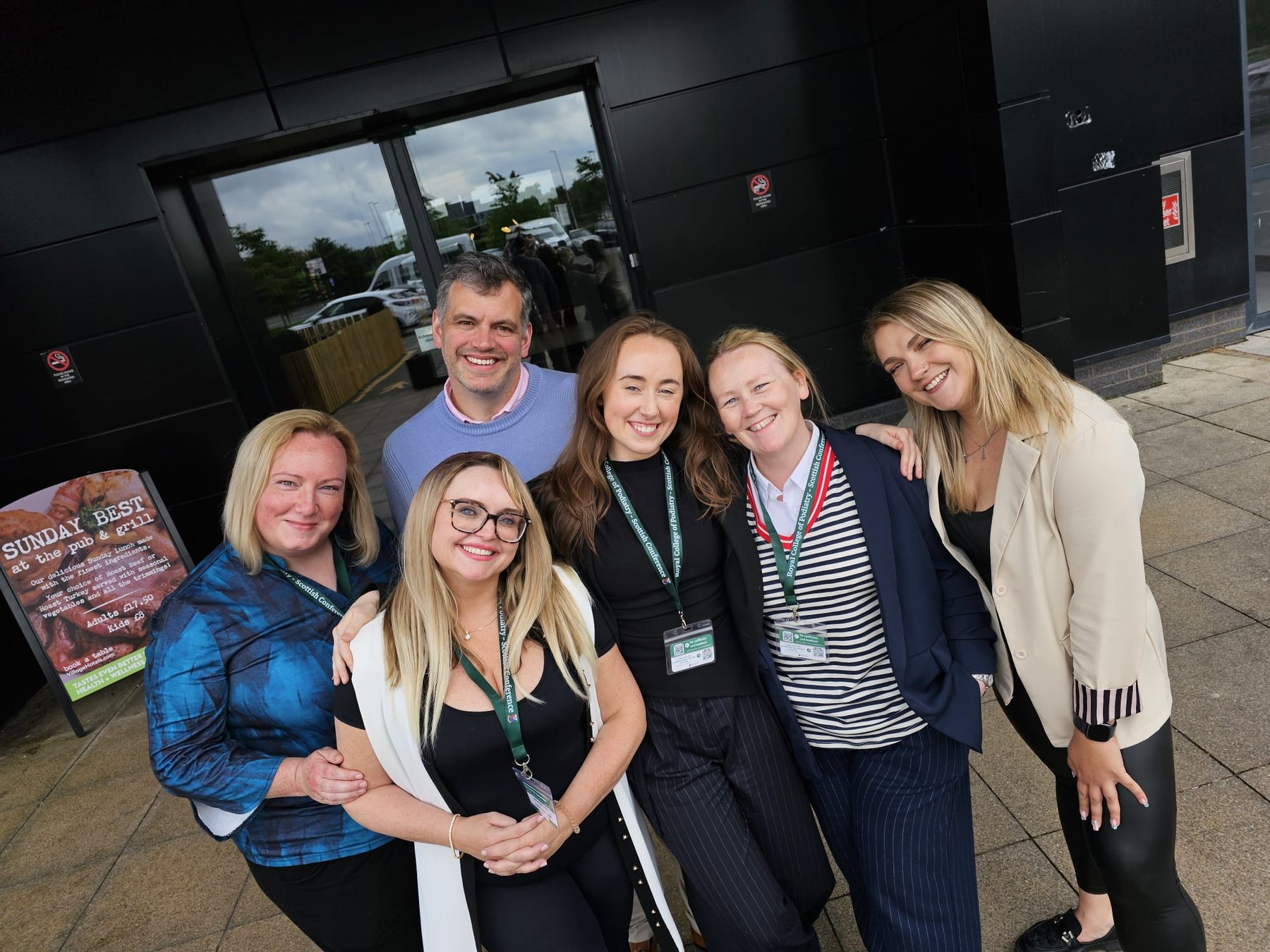 Glasgow Branch members gathered outside a conference venue